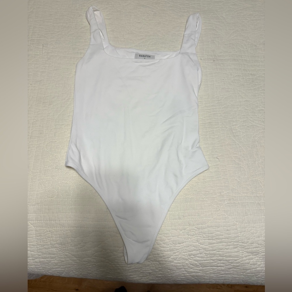 Babaton Aritzia Classic White bodysuit